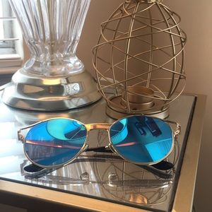 Tinted blue sunglasses!